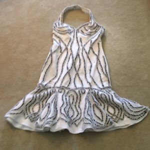 Black and White Halter flamingo style dress size 6